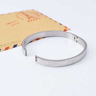 Мода I Love You Forever 6 см Женская Серебряный нержавеющей стали 316L браслет