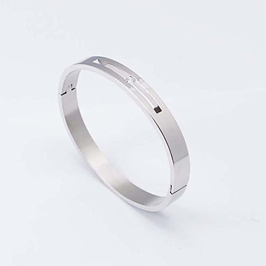 Мода 6.5cm Женская Серебряный 316LStainless стали выдалбливают Алмазный браслет