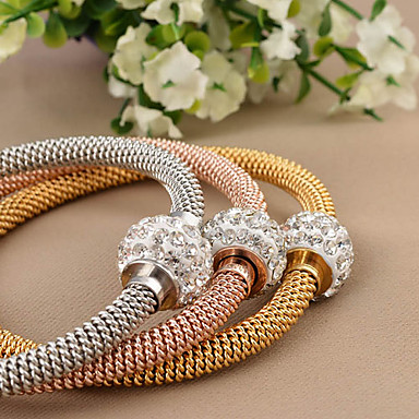 Золото / Серебро / розовое золото цепи нержавеющая сталь браслет Rhinestone Шпагат