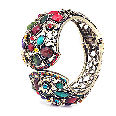 Vintage полым Из широкий браслет Rhinestone (разных цветов)