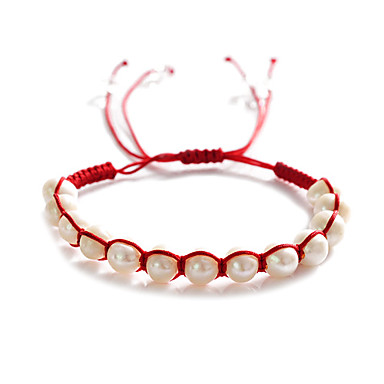 Плетеный браслет из искусственного жемчуга (разные цвета)