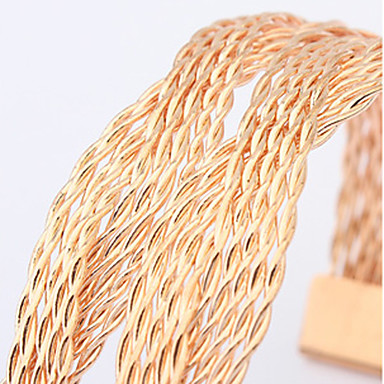 Сплав Золотой Weave Открытый браслет