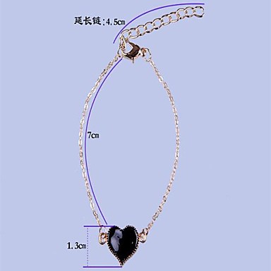 (1 шт) сладостных 4.5cm Женская Золотой цепи сплава и ссылка браслет (красный, черный, белый)
