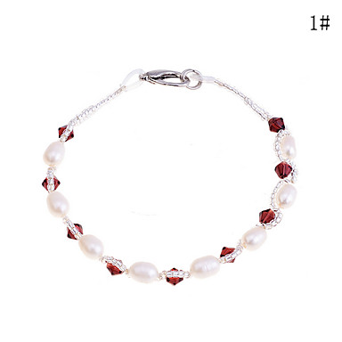 Lureme Pearl Кристалл Тканые браслет (разных цветов)