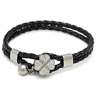 Мода 19см Женские Черный  кожаные браслеты (1Pc)