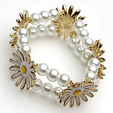 (1 шт) Мода 18см Женская White Pearl Chain & Браслет Ссылка