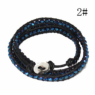 Длинные однорядные Rhinestone тканые браслет