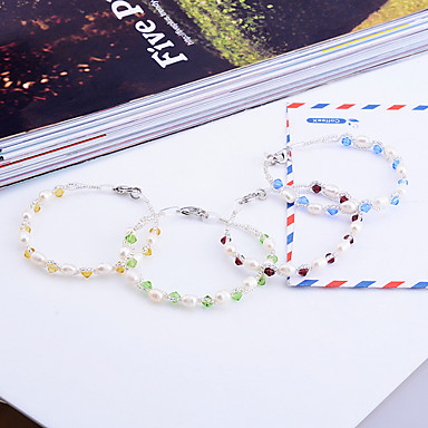 Lureme Pearl Кристалл Тканые браслет (разных цветов)