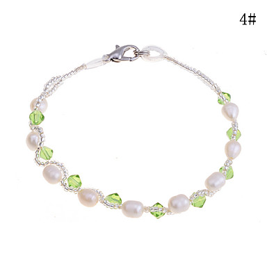 Lureme Pearl Кристалл Тканые браслет (разных цветов)