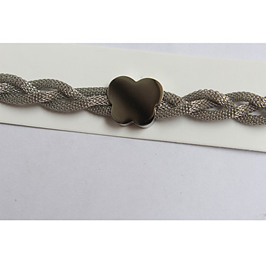 Мода 22см Женщины Silver из нержавеющей стали с браслетом Flower