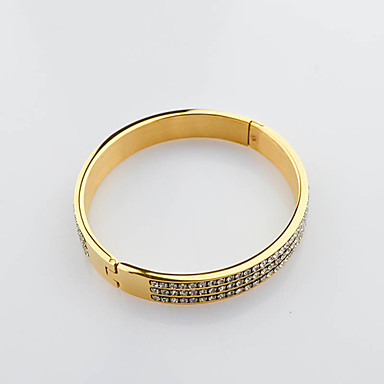 Золотой браслет манжеты Многослойные Rhinestone