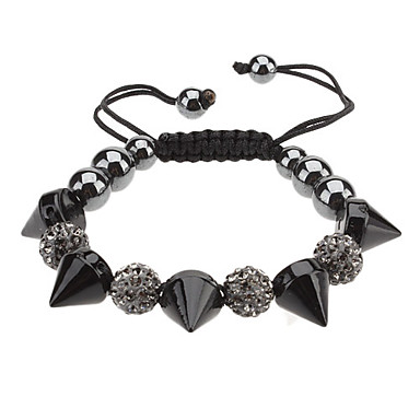 Заклепки Форма гематит горный хрусталь шипованных ткани вязать Bracelace