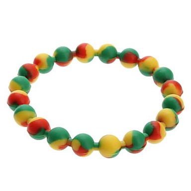 Различные цвета Candy силиконовой резины круглого бисера браслет