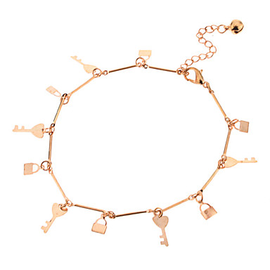 Lock And Key Комбинация кулон металл Anklet (Platinum)