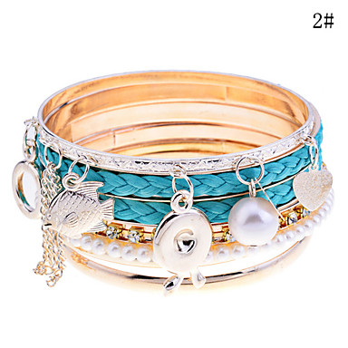 Lureme заплетенный кожей маленькие игрушки Шарм браслет Set (разных цветов)