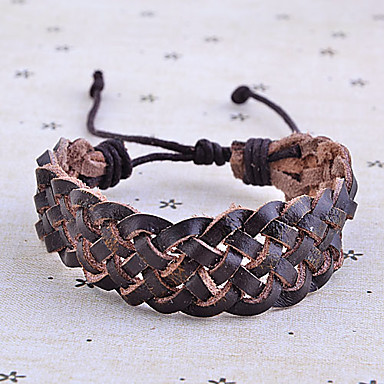 1.5cm широкий ПУ тканые браслет (кофе)