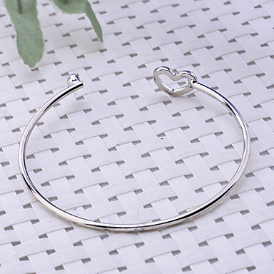 Lureme Простой Кристалл Heart-Shaped Браслет Открыть провода