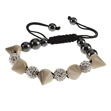 Заклепки Форма гематит горный хрусталь шипованных ткани вязать Bracelace