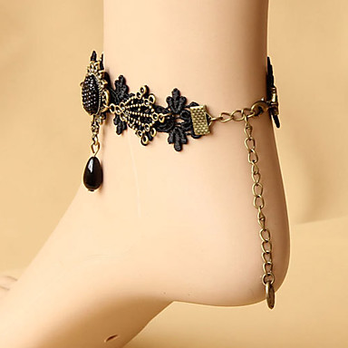 Vintage Lace черного шарика Anklet