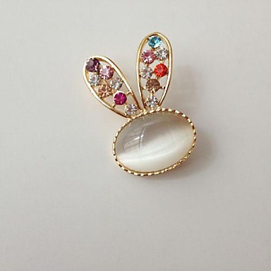 Мода Ms 3,2 см Смешанные Кролики Цвет Опал Циркон
Брошь