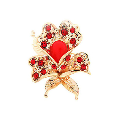 Смола Циркон Сплав Цветочный узор Броши (случайный цвет)