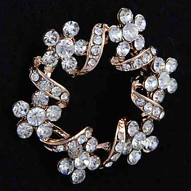 Циркуляр Ленты спиральные и цветы сплав Брошь