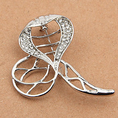 Серебряный позолоченный сплав Циркон полым из Cobra Pattern Броши (разных цветов)