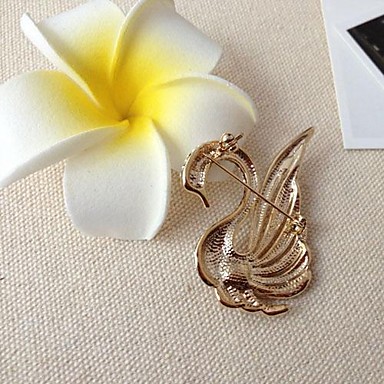 Г-жа Мода 4 см Красный Кристалл Золото Проба Лебединое Брошь