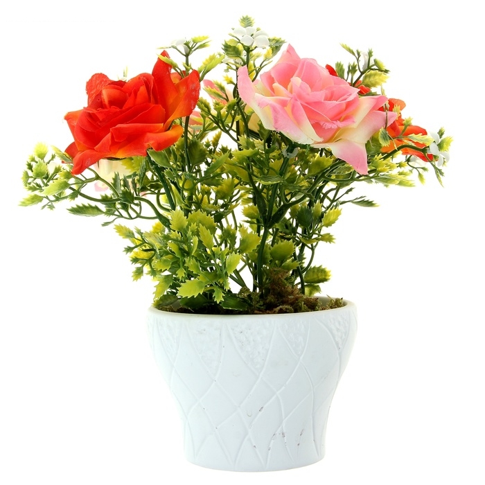 Композиция в горшке талия 20*12 см розы