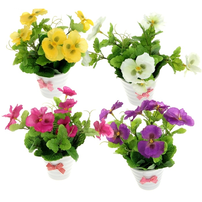 Композиция в  стакане анютины глазки 12 см