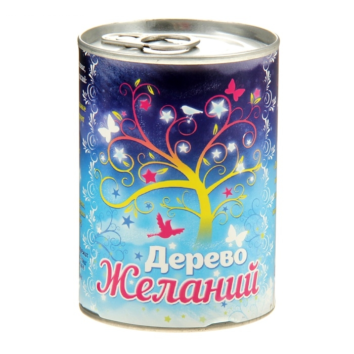 Растущая трава в консервной банке Дерево желаний, душистый горошек