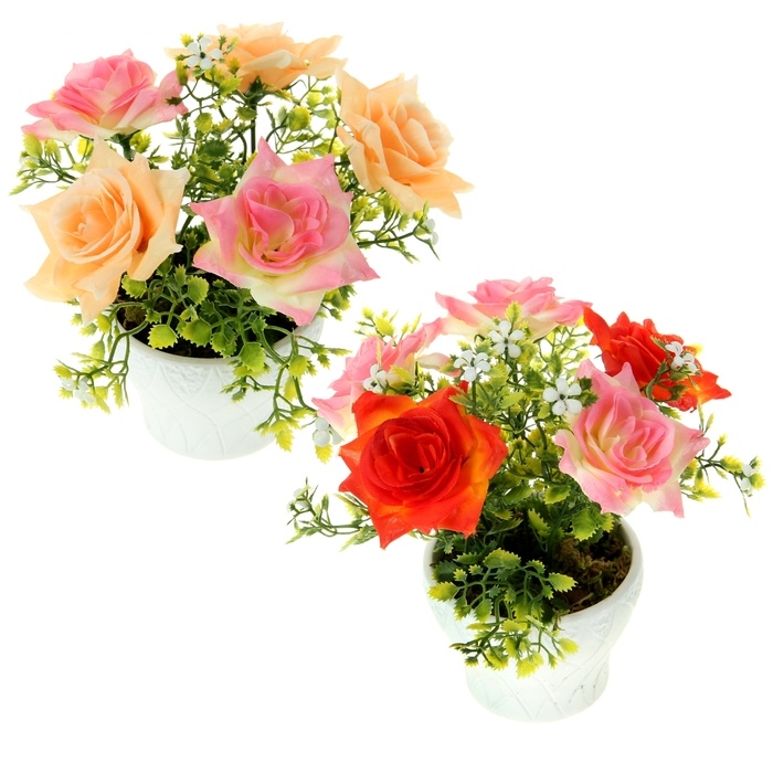 Композиция в горшке талия 20*12 см розы