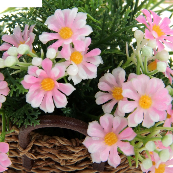 Композиция мини стиль корзина 8*10 см ромашки