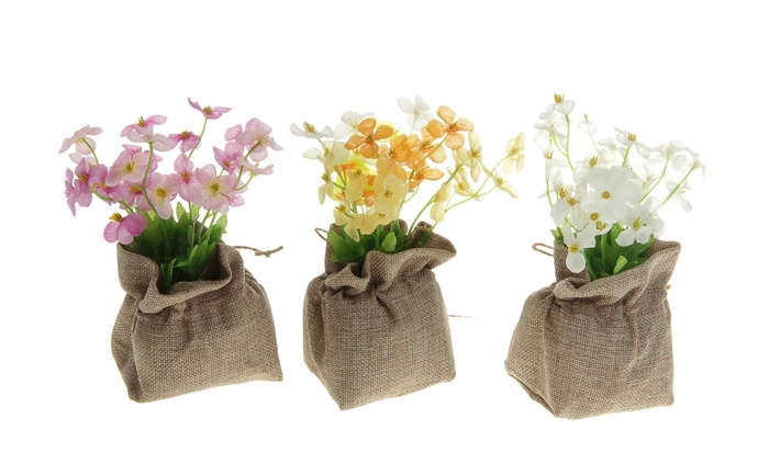 Композиция в мешочке бантик 16*10 см лютики