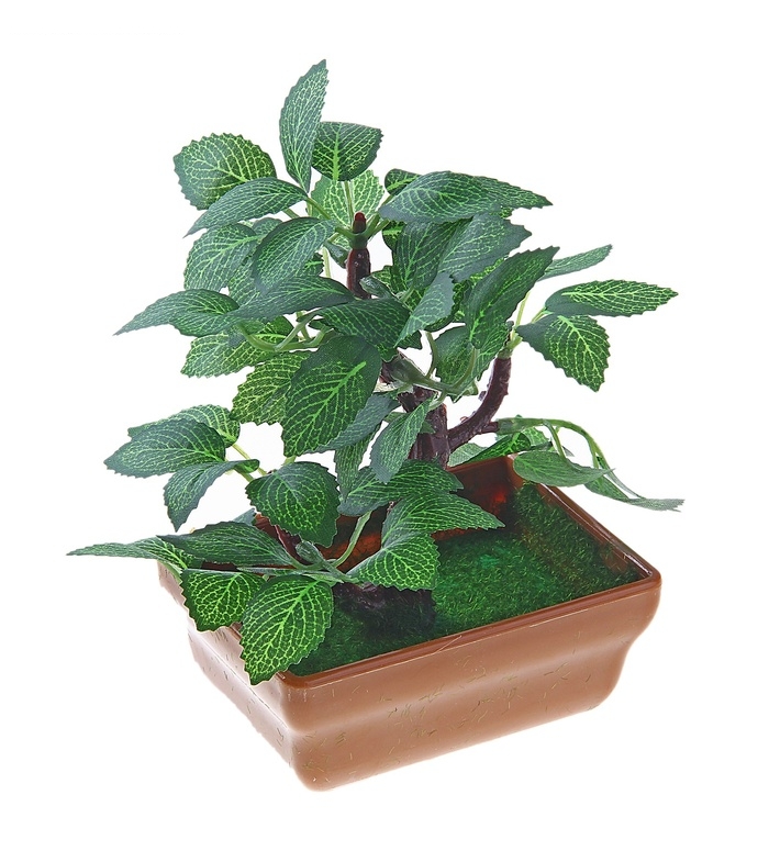 Бонсай лист 13*9 см в кадушке