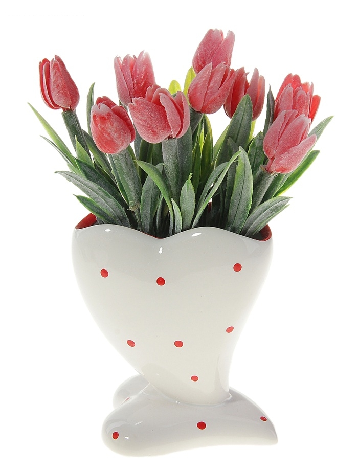 Композиция мини стиль любовь 15*10 см тюльпаны