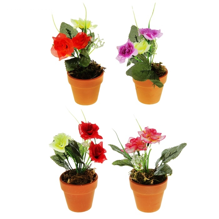 Композиция в горшочке 16*6,5 см розы