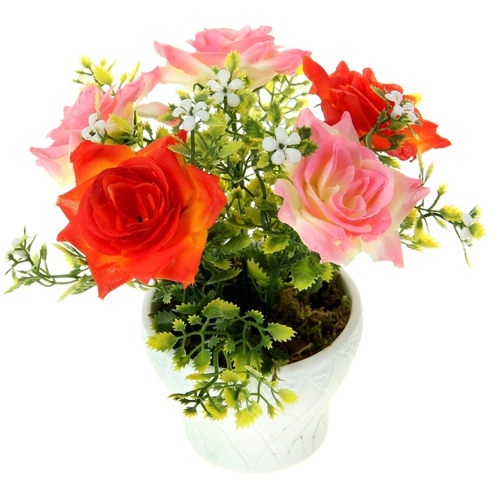 Композиция в горшке талия 20*12 см розы