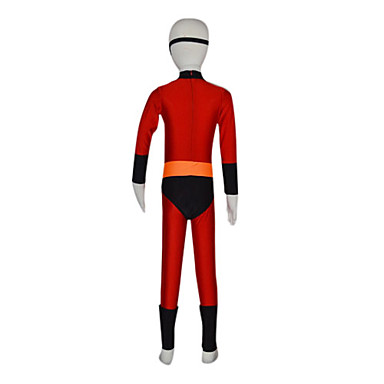 черный и красный спандекс костюм супергероя детский Зентаи (6-8 лет)