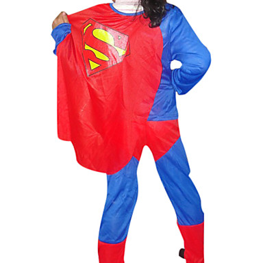 Мощный Супермен синий и красный Детский Хеллоуин костюм