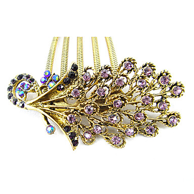 Мода многоцветный Rhinestone волос расчески для женщин (фиолетовый, синий, многоцветный)