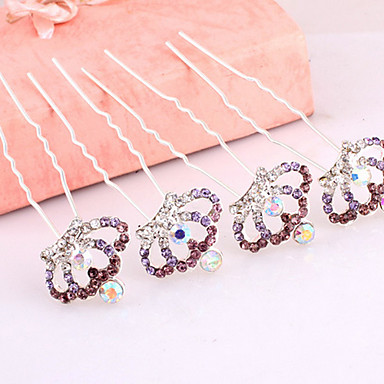 Корона 4PCS волос Rhinestone