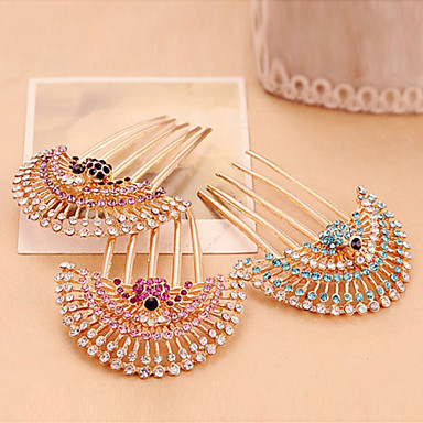 Vintage многоцветный Rhinestone волос расчески для женщин (синий, фиолетовый и более)