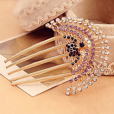 Vintage многоцветный Rhinestone волос расчески для женщин (синий, фиолетовый и более)