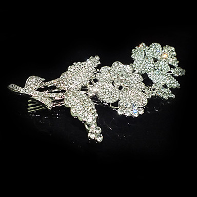 Мода Серебряный Rhinestone волосы расческой для женщин (серебро) (1 шт)