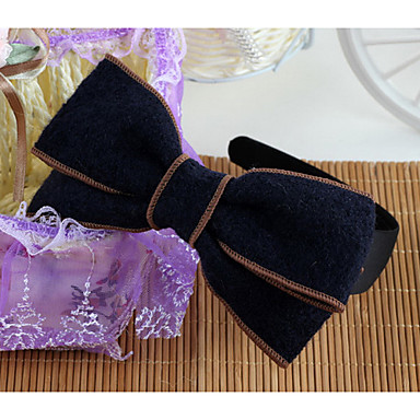 Классический Laciness бантом Черная ткань ободки для женщин (1 шт)