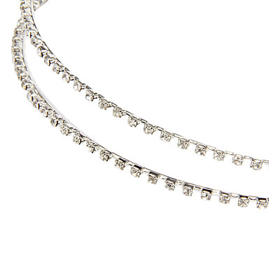 (1 шт) Сладкий Серебряный Rhinestone ободки для женщин