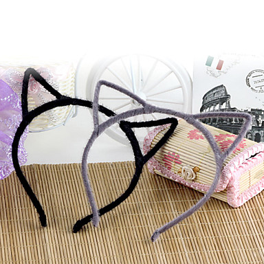 Ухо Сладкий Кошачий Shaped Black байковые ободки для женщин (черный, серый) (1 шт)