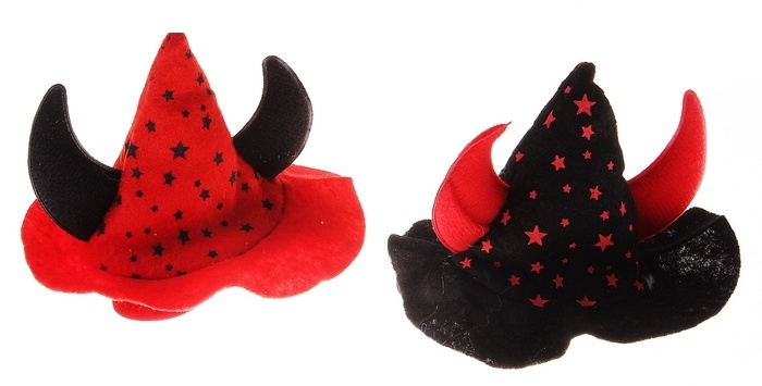 Карнавальный зажим-шляпка с рогами в звездочку, цвета МИКС