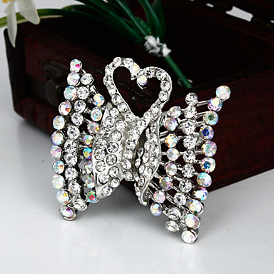 Женская мода White Crystal Посеребренная Брошь